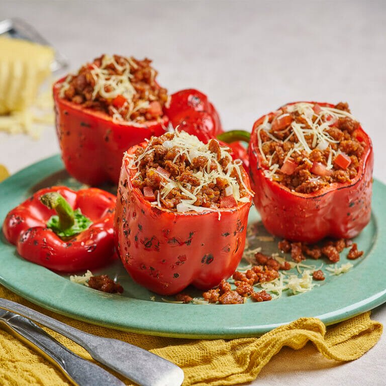 Prueba la deliciosa receta tradicional de Pimiento Relleno de Chorizo Chata y Queso