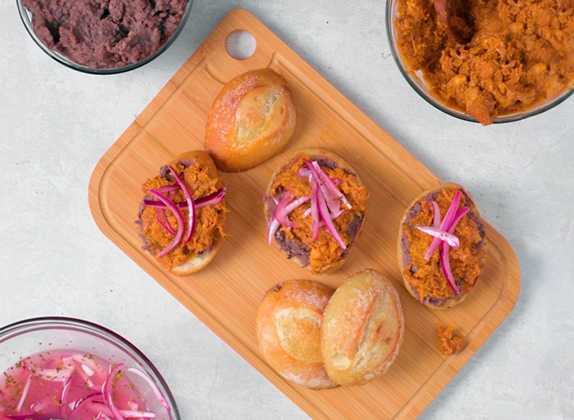 Receta fácil de tortas de cochinita pibil elaborado con Productos Chata