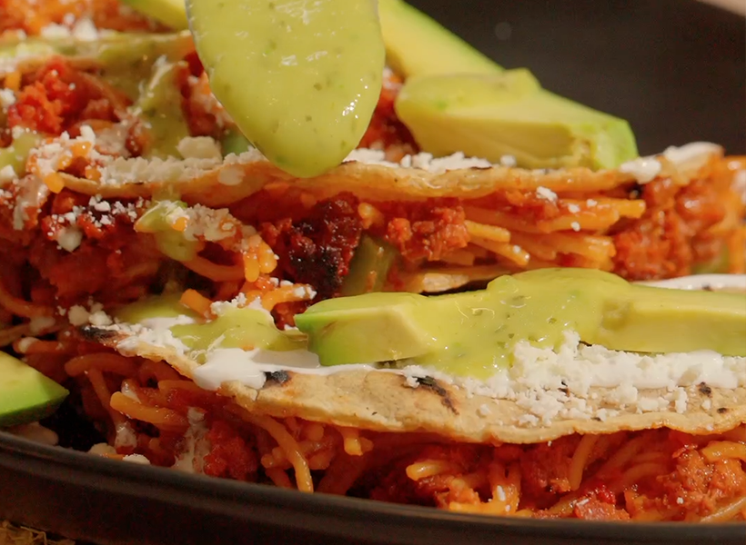 receta facil tacos de fideo